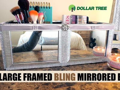 Dollar Tree D.I.Y.  Large Brush Silver Framed Mirrored Box - $9