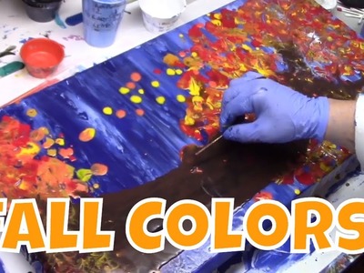 Easy DIY Fall Colors Tree - Fluid Acrylic Painting Techniques