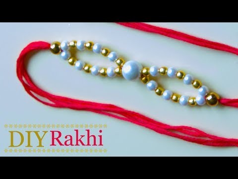 Easy pearl Rakhi making for rakshabandhan | Handmade pearl rakhi design