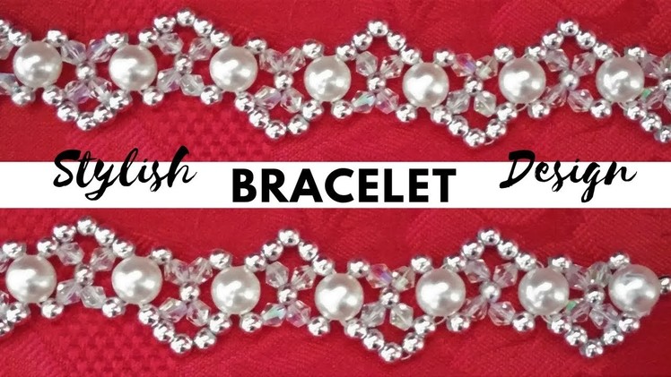 Elegant Pearl and Crystal Beads Bracelet (Easy Beginners Tutorial)