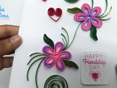 Friendship Day Handmade Greeting Cards - Floral Greetings Design