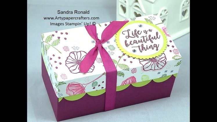 Handmade GIFT BOX for TALL Candle SandraR Stampin' Up! Demonstrator Independent