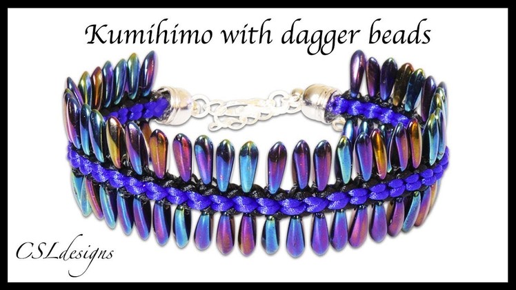 How to make a square kumihimo braid with dagger beads