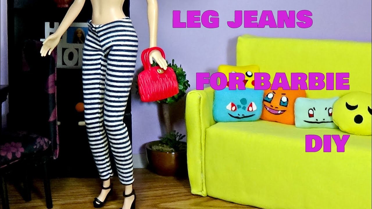 How to make clothes for Barbie │ Leg jeans for Barbie │  DIY For Dolls