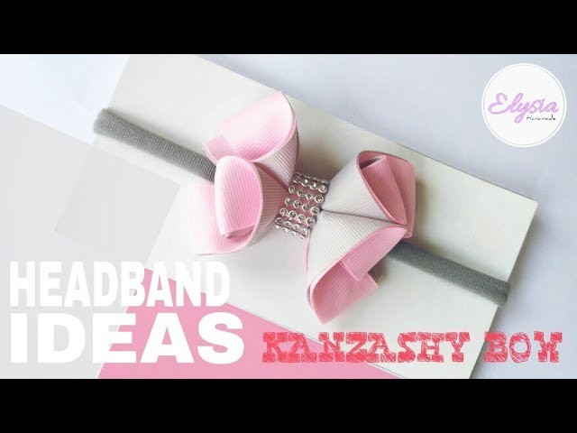 How To Make Kanzashi Hair Bow - DIY Grosgrain Ribbon Bow - Baby Headband Tutorial by Elysia Handmade
