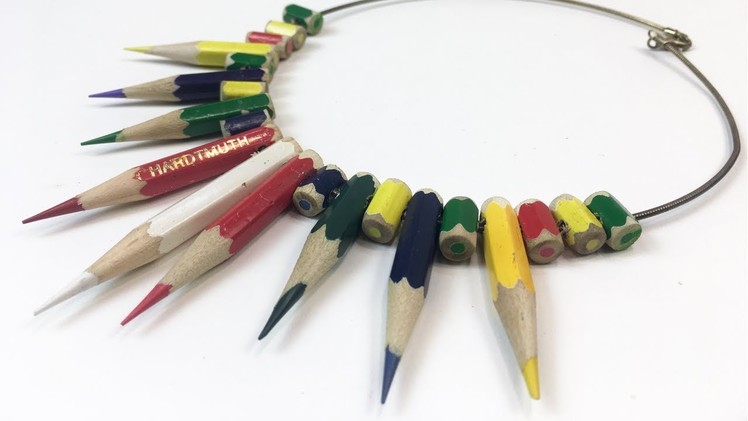 School DIY jewelery NECKLACE from pencils
