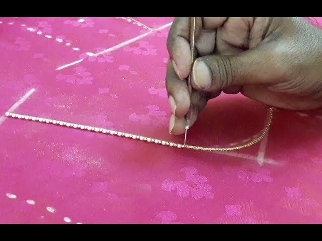 White and Gold beads Stitching