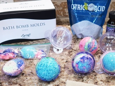 BATH BOMBS DIY Easy Recipe!  Mixing Colors!