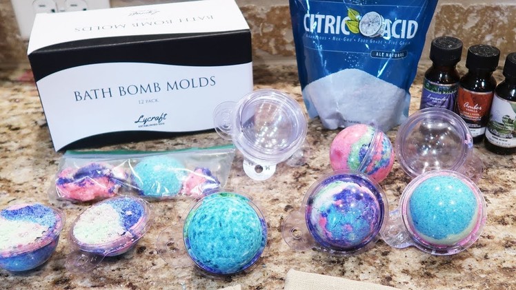 BATH BOMBS DIY Easy Recipe!  Mixing Colors!