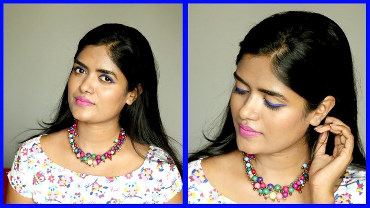 Blue Eyes with Pink Lips|| Makeup Tutorial || Sowbaraniya Ramesh
