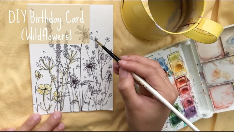 DIY Art Card (how to draw wildflowers)