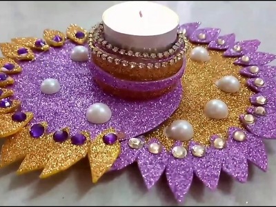 DIY CD Candle Holder Making ldea | How To | CraftLas