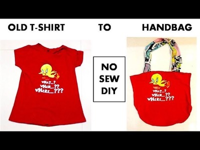 DIY: Convert Old T-Shirt into  a Handbag | Shirin Talwar