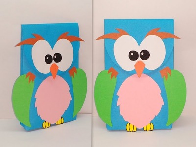 Diy How to make An Owl Paper Gift Bag. Favor Bag