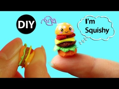 DIY Miniature Hamburger Squishy for Doll.Dollhouse Accessories