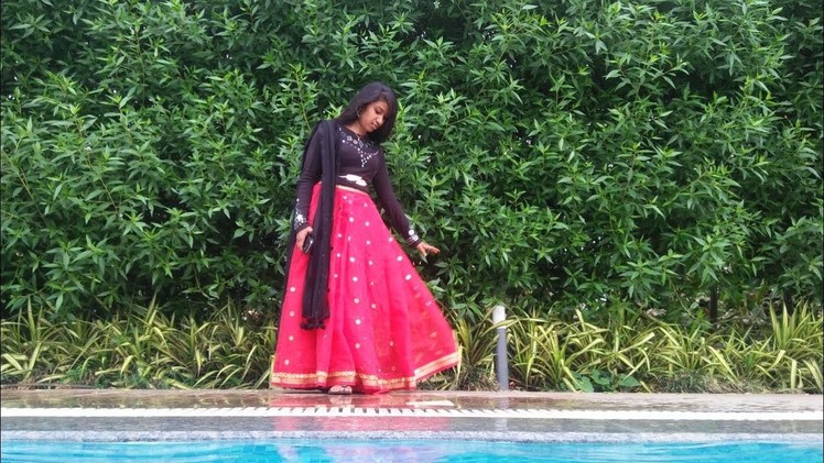 DIY- Recycle your used T-Shirt and saree to a "CROP-TOP LEHENGA"