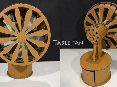 DIY Table Fan , How to make a Cardboard Table Fan | battery powered