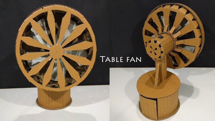 DIY Table Fan , How to make a Cardboard Table Fan | battery powered