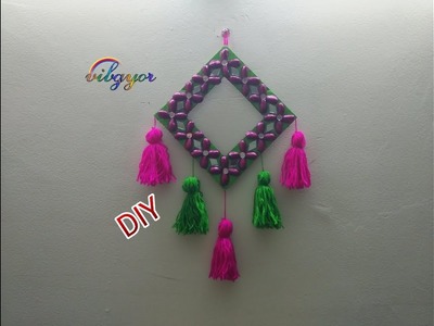 DIY. wall hanging from pistachio shell. Tassel wall hanging