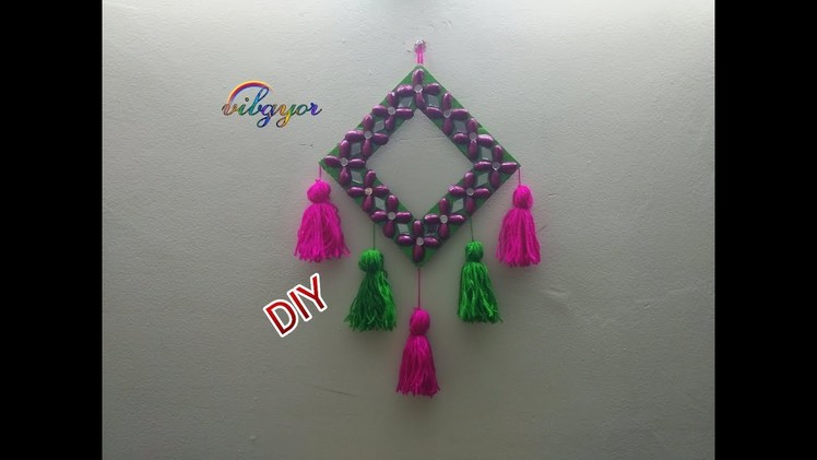 DIY. wall hanging from pistachio shell. Tassel wall hanging