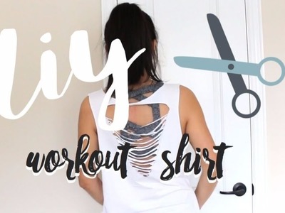DIY Workout Shirt | Triangle Back Cut Out