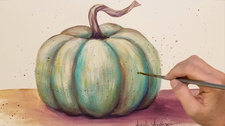 Easy Acrylic Tutorial Pumpkin on Burlap Canvas LIVE Painting