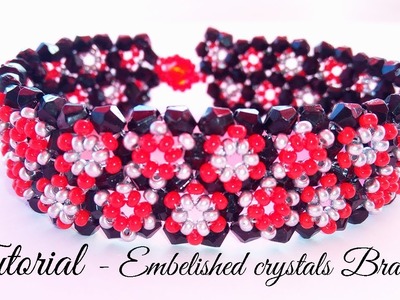Embellished crystals bracelet - tutorial