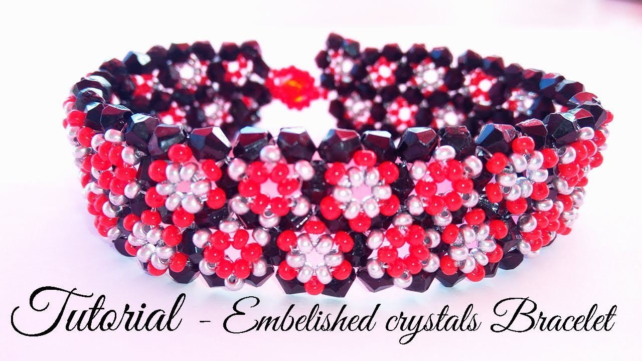 Embellished crystals bracelet - tutorial