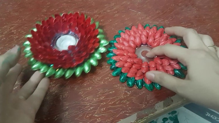 How make tea light candle holder from Pista (pistachio) Shell. diy