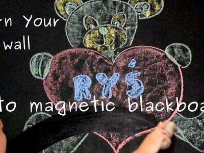 How to convert wall into magnetic blackboard for kids room - easy tutorial