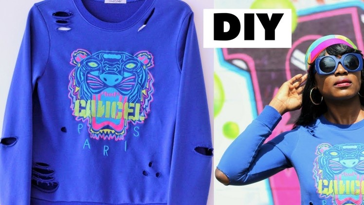 How To: DIY Perfectly Distressed Sweatshirt (Quick and Easy)