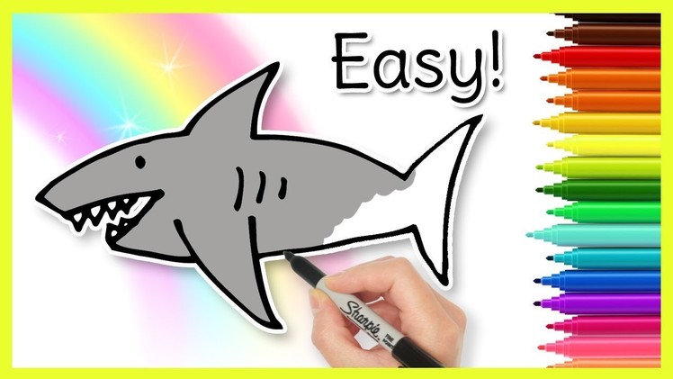 How to Draw a SHARK! Easy Kids Drawing Tutorial