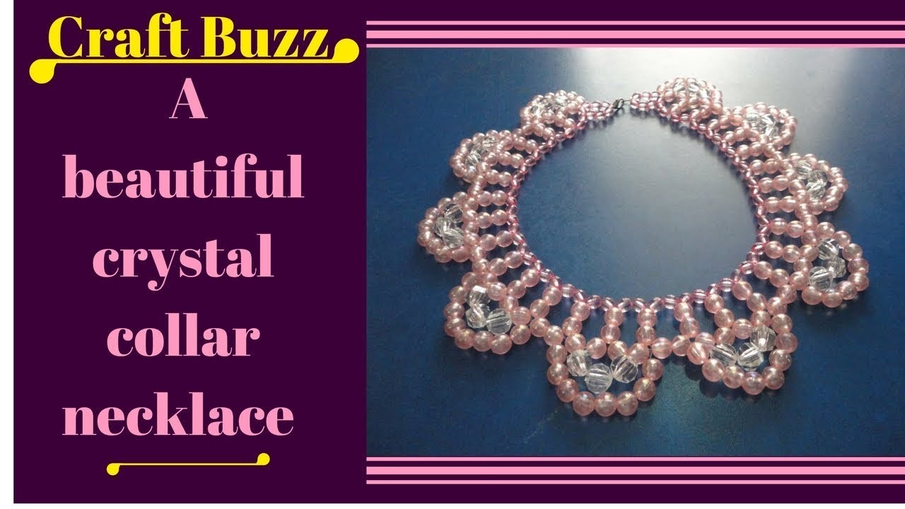 How to make a beautiful crystal collar necklace ? Jewelry making video ...