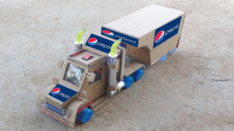 How to Make a Truck with DC motor - Awesome Pepsi Truck DIY at Home