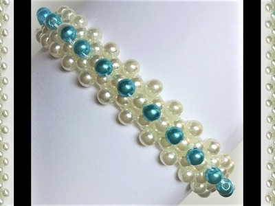 How to make an elegant pearl bracelet. Beaded Tutorial