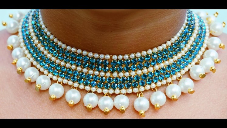 How To Make Designer Pearls  Necklace | Bridal Necklace | DIY | Chokar | Beeds & Pearls Necklace