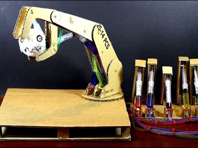 [LXG240] DIY Cardboard Hyrdraulic Powered Robotic Arm | Water Powered Excavator