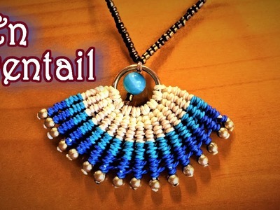 Macrame necklace tutorial - the simple En eventail pattern - clearly guide