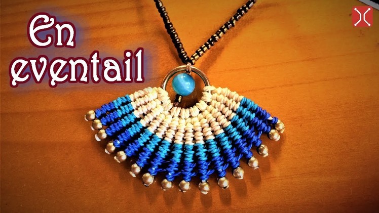 Macrame necklace tutorial - the simple En eventail pattern - clearly guide