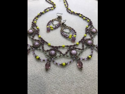 Margaery Necklace -  Bonus earring tutorial at the end of the video! by Bronzepony Beaded Jewelry