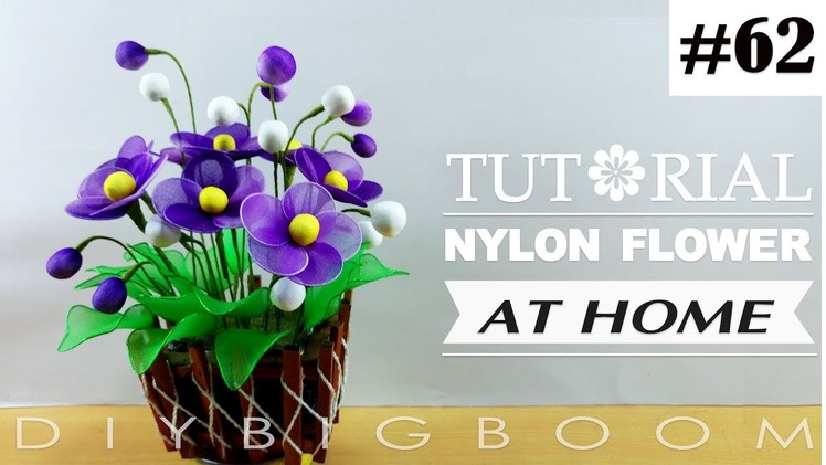 Nylon stocking flowers tutorial #62, How to make nylon stocking flower step by step