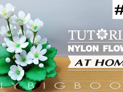 Nylon stocking flowers tutorial #68, How to make nylon stocking flower step by step