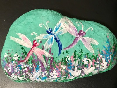 Painted Rock Dragonflies DIY Acrylic Painting Lesson