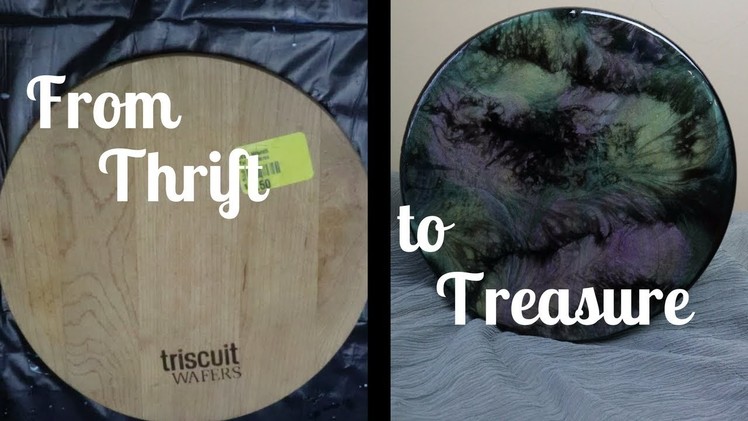 Resin Painting Tutorial on Wood With Acrylic, and Pebeo. From Thrift to Treasure Episode 2!