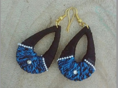 Silk Thread jhumka earrings.Silk Thread Chandbali fancy earrings. jewellery making tutorial