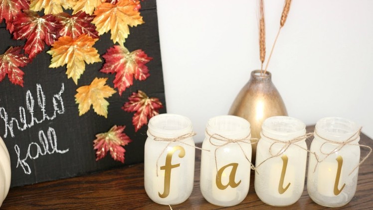 SIMPLE DIY FALL DECOR | Wreath, Chalkboard Sign, Candles || Fall DIY + Decor Challenge