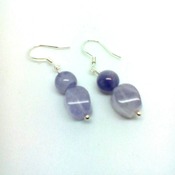 Sterling silver earrings with lavender amethyst.