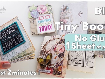 Tiny Journal Fold Book DIY ♡ Maremi's Small Art ♡