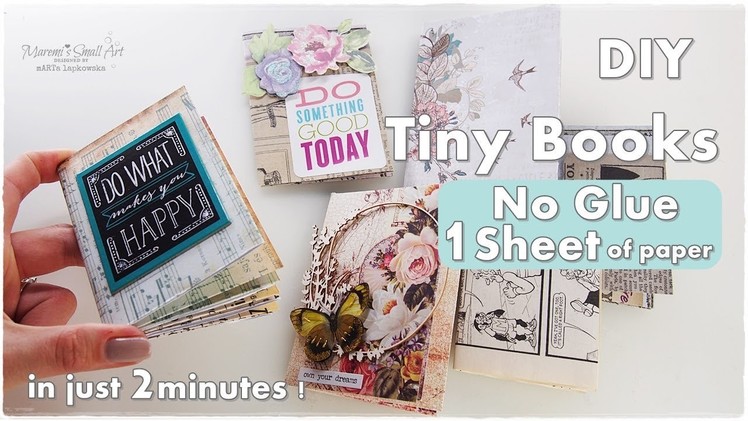 Tiny Journal Fold Book DIY ♡ Maremi's Small Art ♡