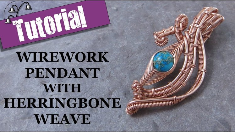 Wirework Pendant with Herringbone Weave - Wire Wrapping Tutorial